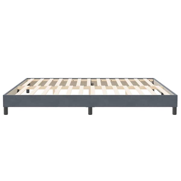 Sängram utan madrass mörkgrå 200x220 cm sammet