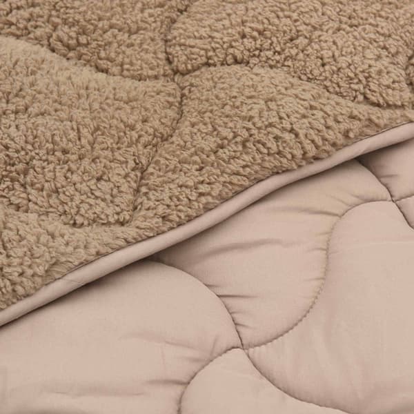 Vinter Täcke Taupe 155 x 200 cm Mikrofiber och Teddyfleece