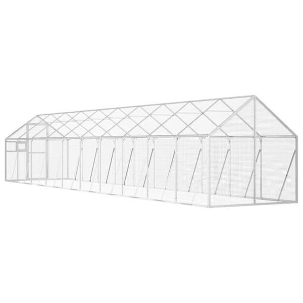 Fågelvoljär silver 1,79x10x1,85 m aluminium