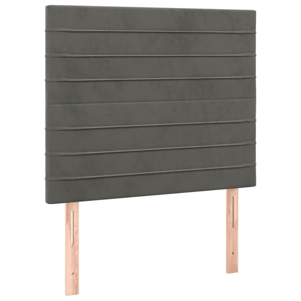 Sänggavel mörkgrå 90x5x118/128 cm sammet
