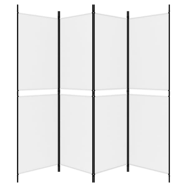 Rumsavdelare 4 paneler vit 200x180 cm tyg