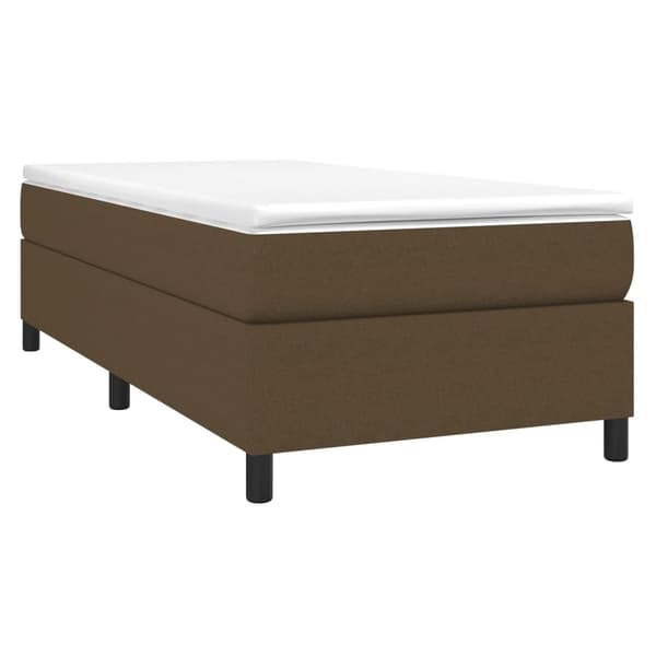 Boxspring-sängram mörkbrun 90x200 cm tyg