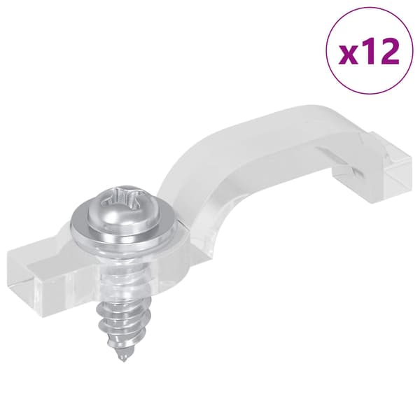 LED Strip Clips 23,8 mm 12 pcs Transparent Plast och Järn