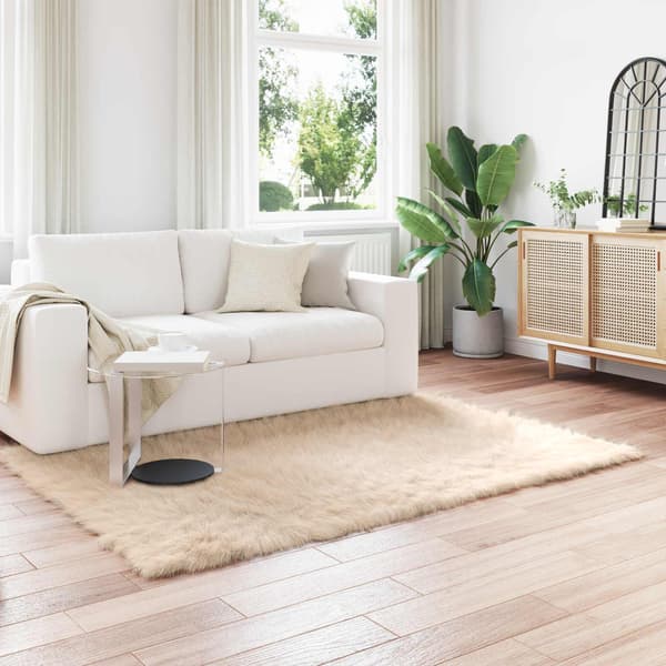 Fuskfäll matta TAFALLA Beige 160 x 230 cm Polyester