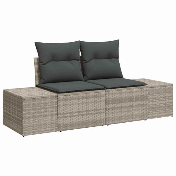 Soffset med kudde 3 pcs Ljusgrå konstrotting