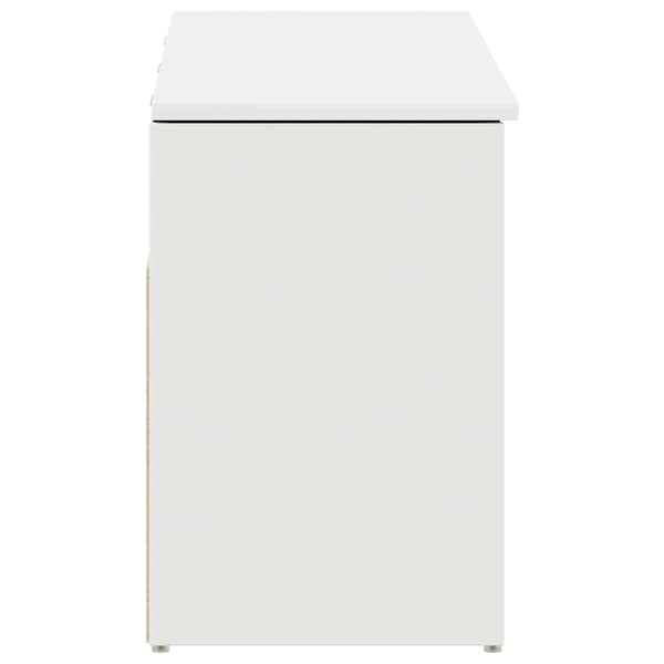 Skobänk vit 102x30,5x45 cm konstruerat trä