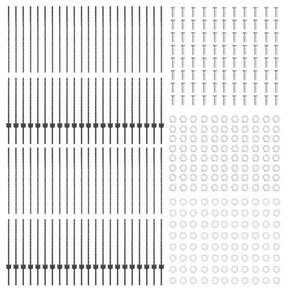 Stängselstolpe 44 pcs Grå 200 cm Stål