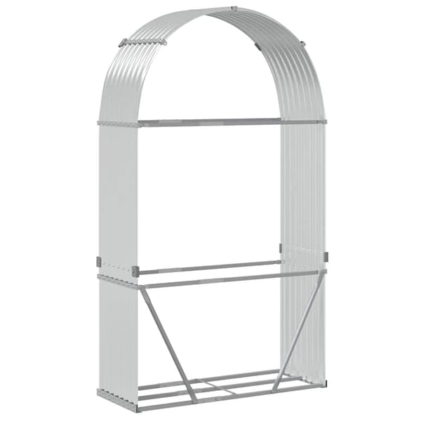 Vedställ silver 120x45x210 cm galvaniserat stål