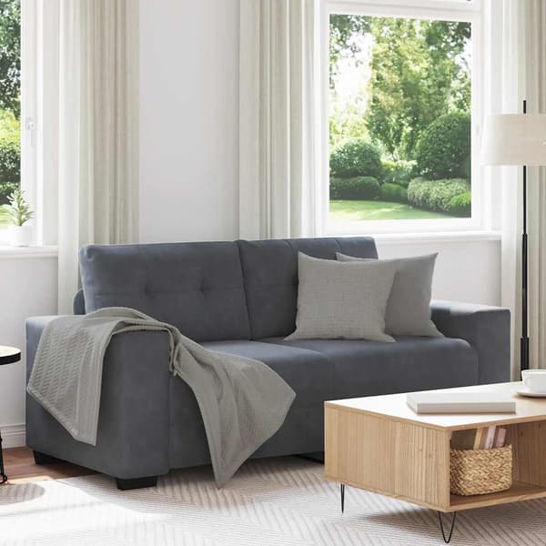 Loveseat soffa mörkgrå 180x77x82 cm sammet