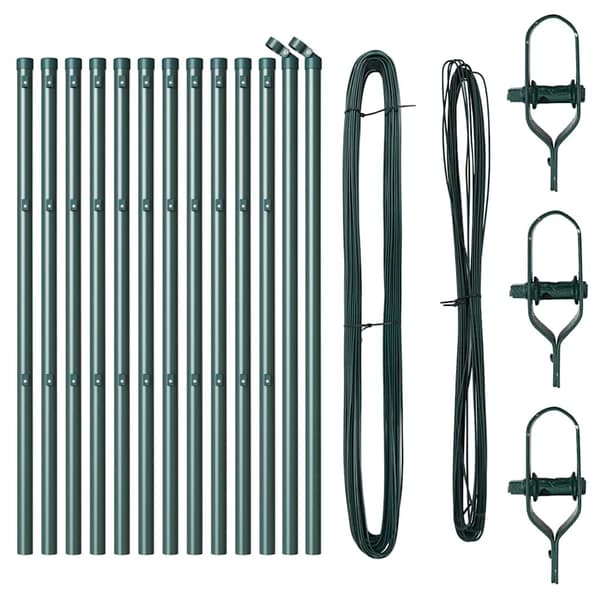 Stängselstolpe 13 pcs Grön Stål
