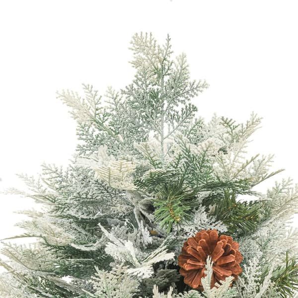 Belyst julgran med kottar grön 150 cm PVC&PE