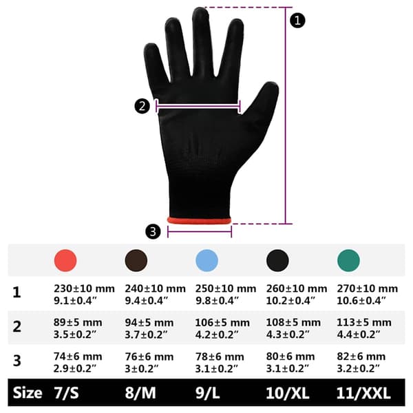 Arbetshandskar 24 pcs Svart 7 / S Polyester