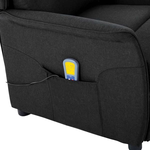Massagefåtölj med kudde Svart 93.5 x 67.5 x 101.5 cm tyg