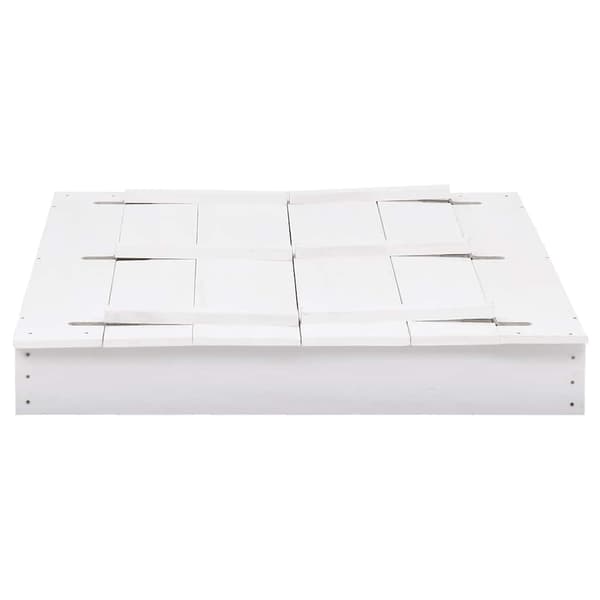 Sandlåda granträ vit 95x90x15 cm