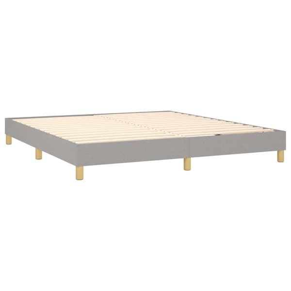 Boxspring-sängram ljusgrå 180x200 cm tyg