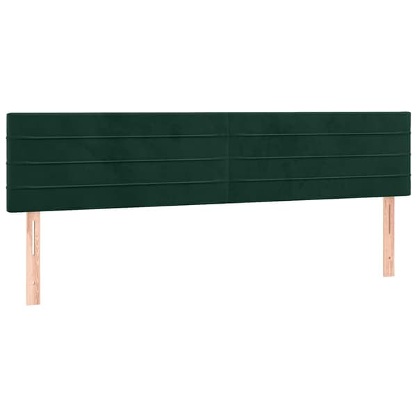 Ramsäng med madrass mörkgrön 160x200 cm sammet