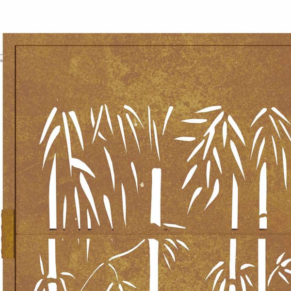 Trädgårdsgrind 100x125 cm cortenstål bambudesign