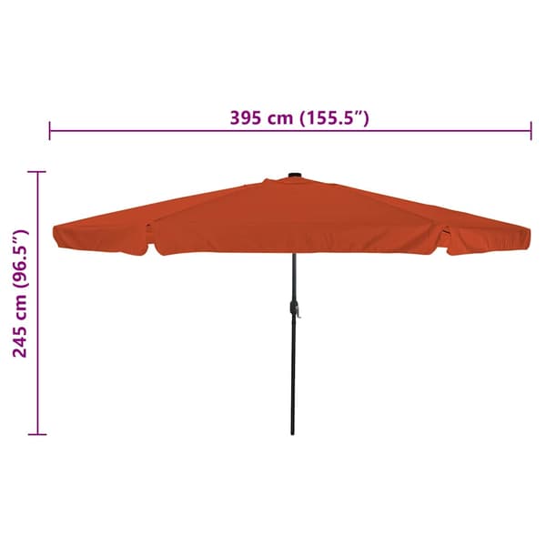 Trädgårdsparasol Terracotta 395 x 395 x 245 cm Polyester