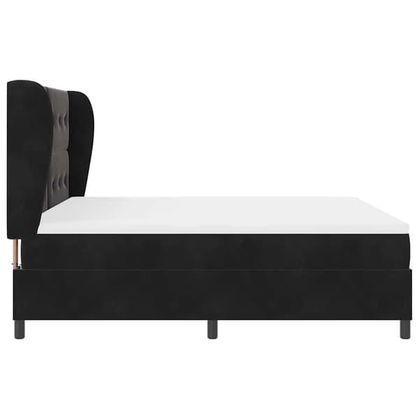 Bäddfjäder med madrass Svart 200 x 180 cm Polyester