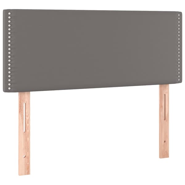 Ramsäng med madrass grå 80x200 cm konstläder