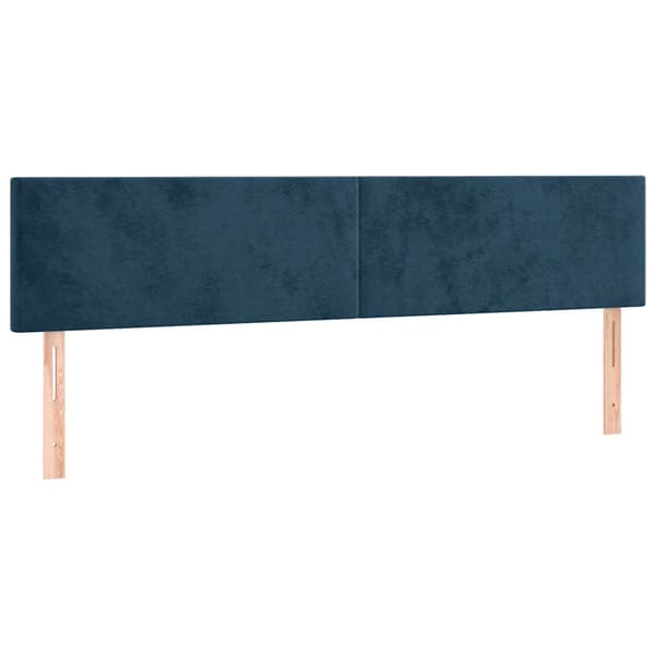 Sänggavel LED mörkblå 200x5x78/88 cm sammet