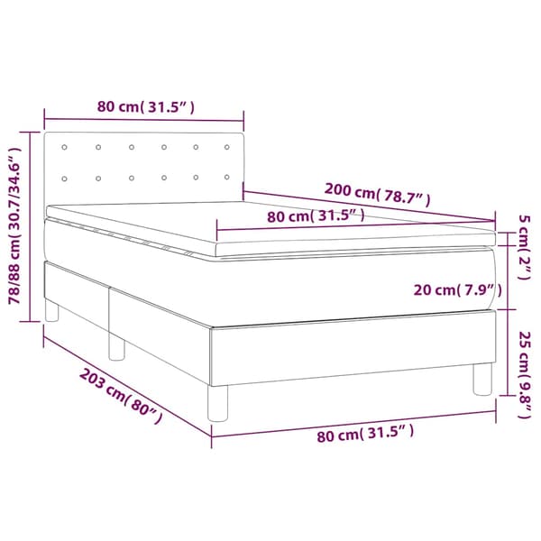 Ramsäng med madrass mörkgrön 80x200 cm sammet