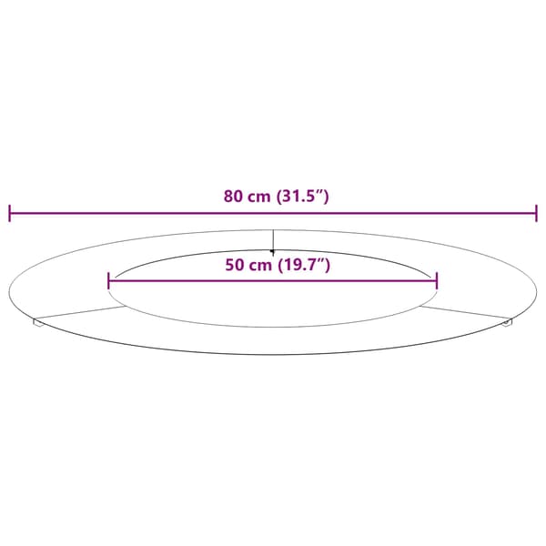 lämplig för Flat trädring Rostig Ø50/80 cm