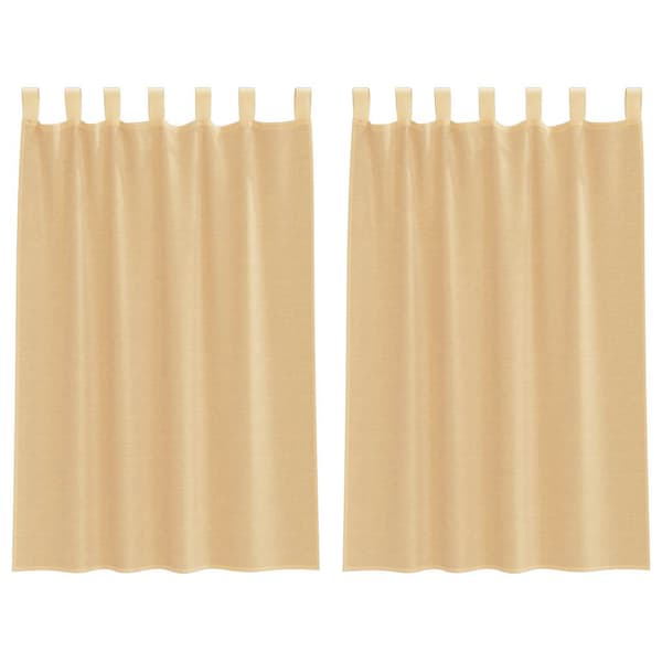 Voile gardiner med stångfickor 2 st sand