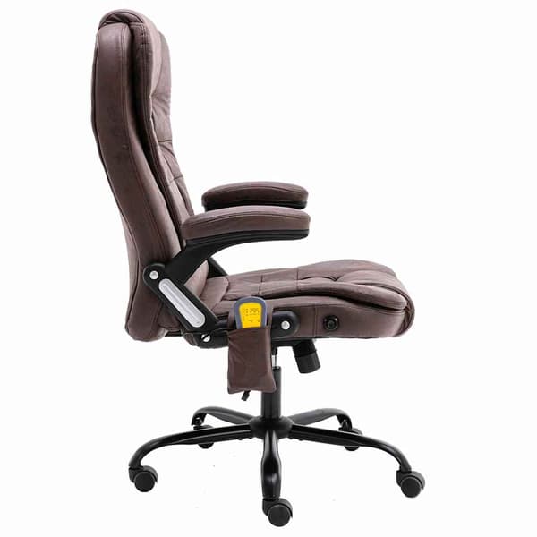 Massagekontorsstol mörkbrun konstmocka