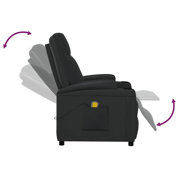 Massagefåtölj svart konstläder