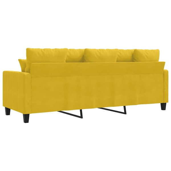 3-sitssoffa gul 180 cm sammet