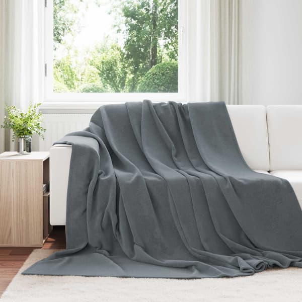Kastfilt Mörkgrå 240 x 270 cm Fleece