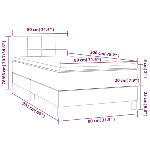 Ramsäng med madrass blå 80x200 cm tyg