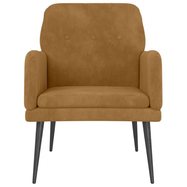 Fåtölj brun 62x79x79 cm sammet