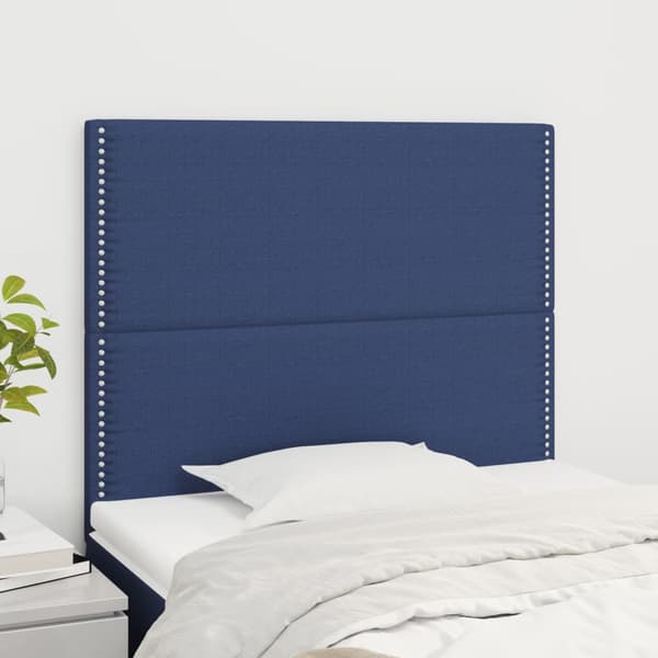 Sänggavel blå 90x5x118/128 cm tyg