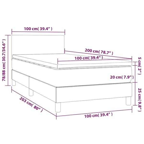 Ramsäng med madrass mörkgrön 100x200 cm sammet