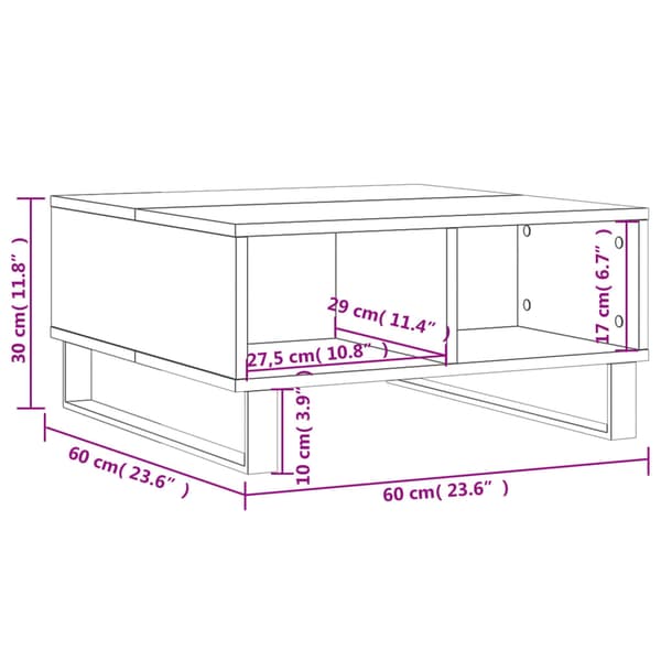 Soffbord vit 60x60x30 cm konstruerat trä