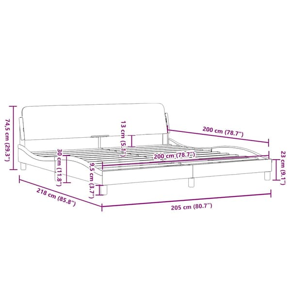Bed Frame "Dover" Light Grey 200x200 cm Velvet