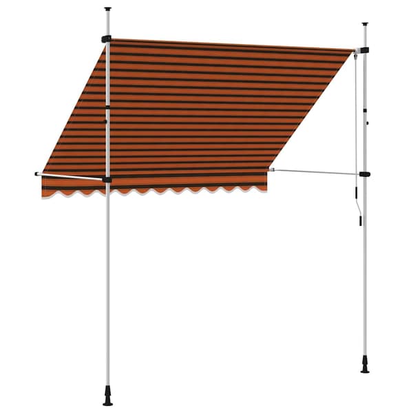 Markis manuellt infällbar 250 cm orange och brun