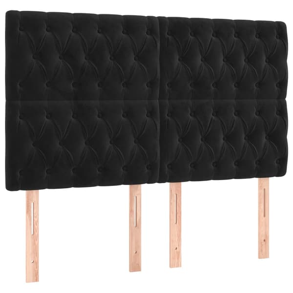 Ramsäng med madrass & LED svart 140x200 cm sammet