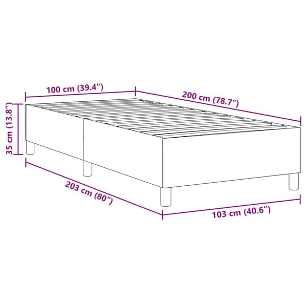 Plattform sängram Blå 100 x 200 cm Kordread tyg
