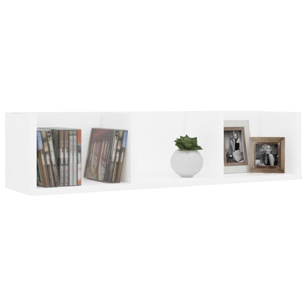 CD-hylla vit 75x18x18 cm konstruerat trä