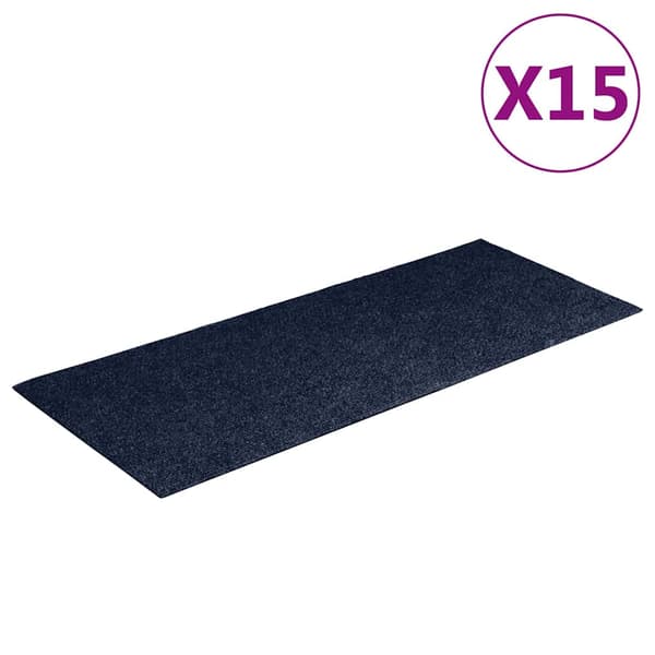 Trappmattor självhäftande 15 st 60x25 cm marinblå rektangulära