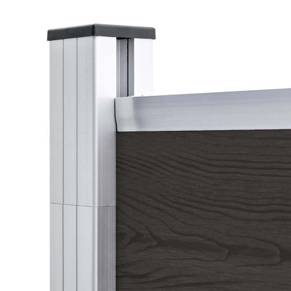 Staketpanel WPC 175x186 cm svart