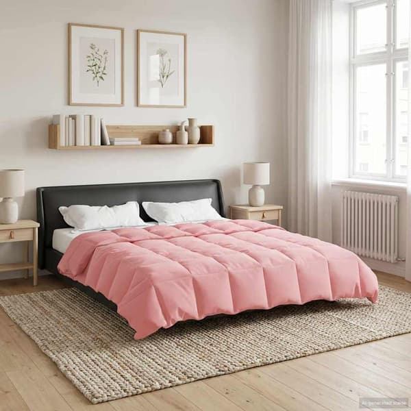 Vinter Täcke Quiltad Rosa 200 x 240 cm Mikrofiber