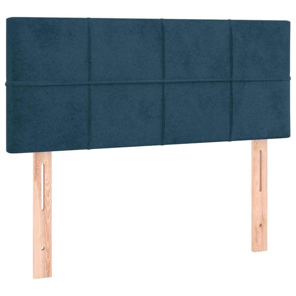 Ramsäng med madrass mörkblå 80x200 cm sammet