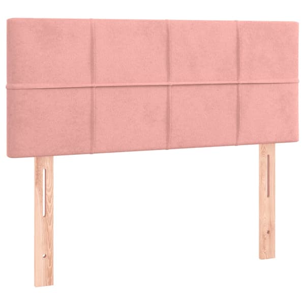 Sänggavel rosa 90x5x78/88 cm sammet