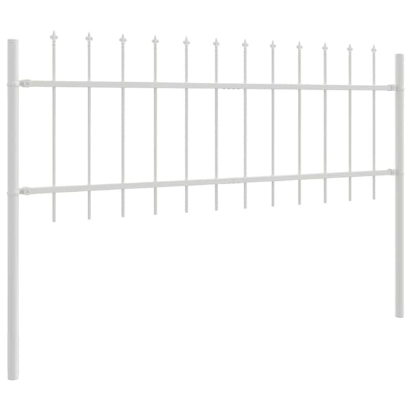Trädgårdsstängsel 2 pcs Vit 3,4 x 0,6 m Pulverlackerad stål