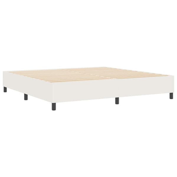 Plattform sängram Kräm 200 x 200 cm Kordread tyg