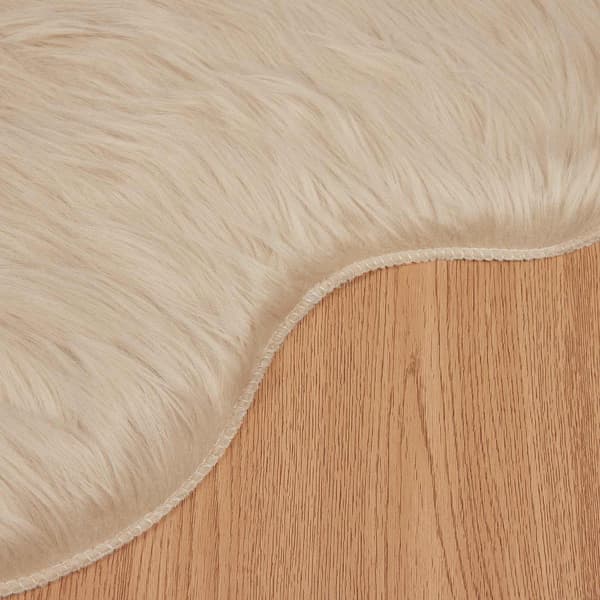 Fuskfäll matta TAFALLA Beige 80 x 120 cm Polyester